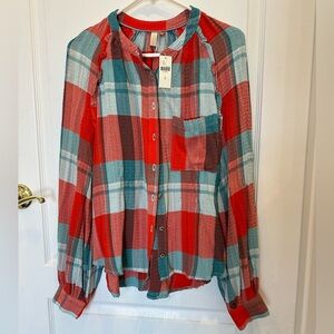 Anthropologie Pilcro plaid button down blouse! New with tags. M